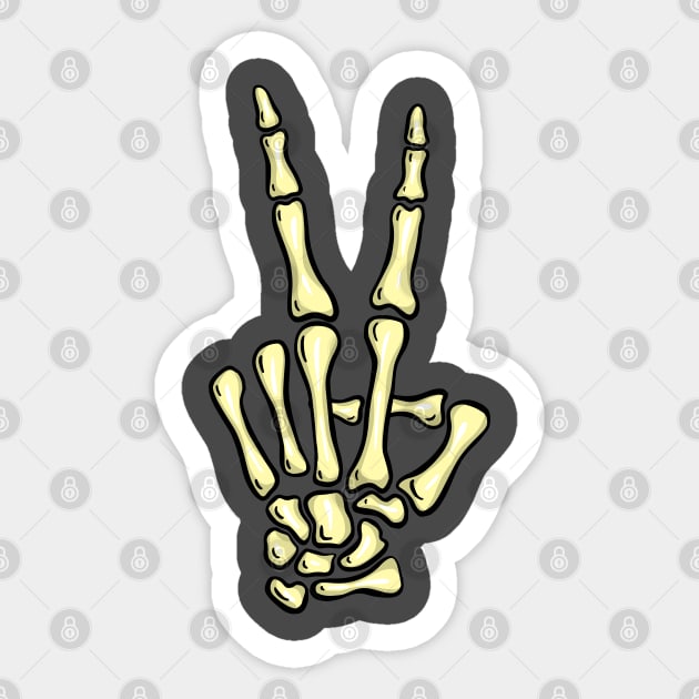 Creepy Halloween Skeleton Hand Gesture Swearing Sticker by Squeeb Creative